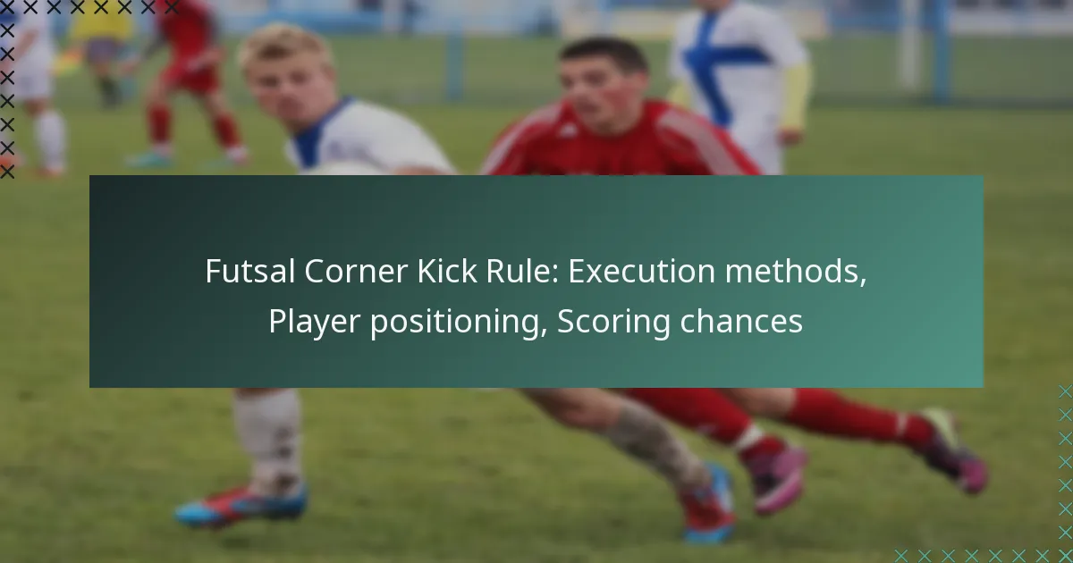Futsal Corner Kick Rule: Execution methods, Player positioning, Scoring chances