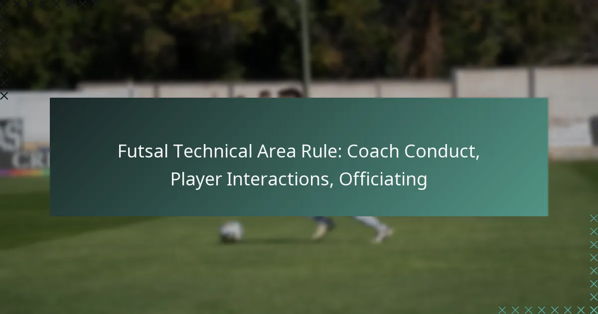 Futsal Technical Area Rule: Coach Conduct, Player Interactions, Officiating