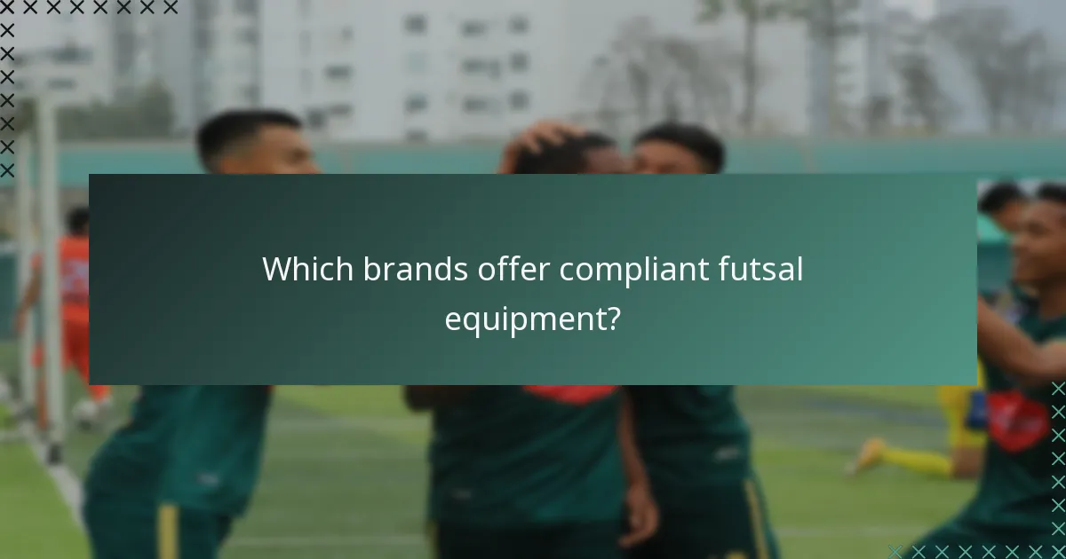Which brands offer compliant futsal equipment?